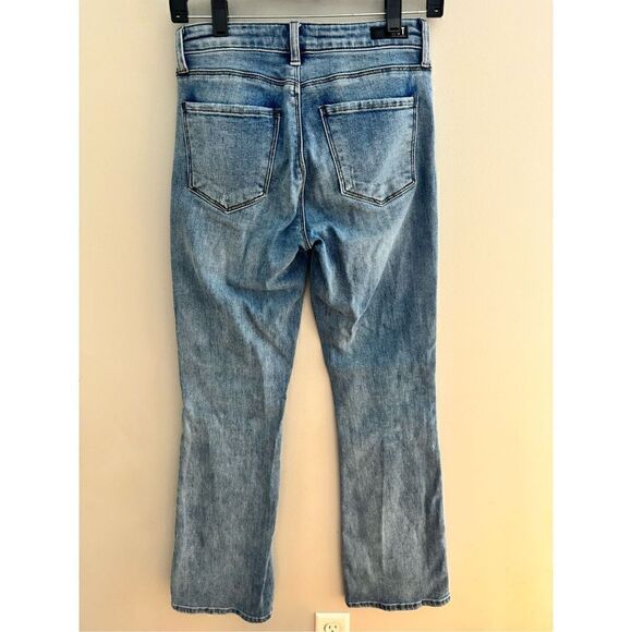 Kut from the Kloth Ana High Rise Fab Ab Flare Denim Jeans Light Wash Size 0 - Picture 6 of 12
